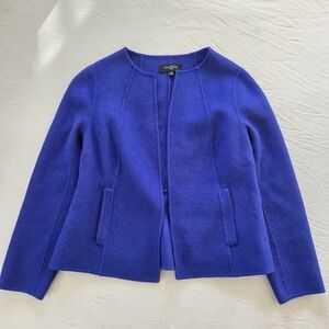 Talbots Petites Wool Women's Royal Blue Sweater Jacket Medium Petite